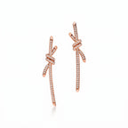 Knot Cascading Pavé Long Drop Earrings
