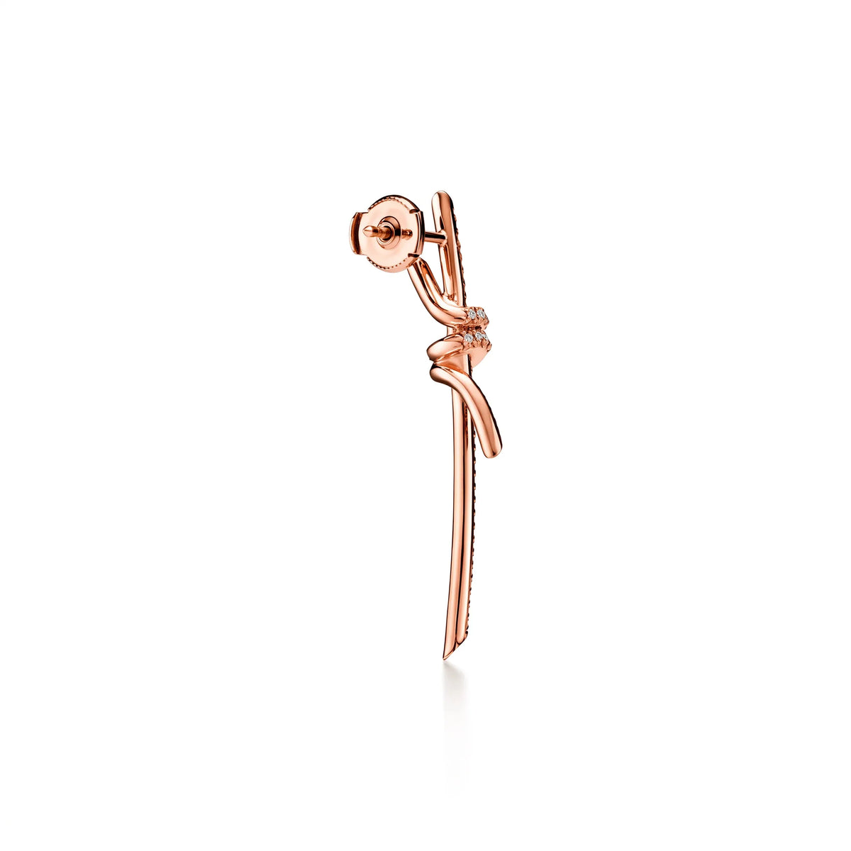 Knot Cascading Pavé Long Drop Earrings