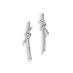 Knot Cascading Pavé Long Drop Earrings