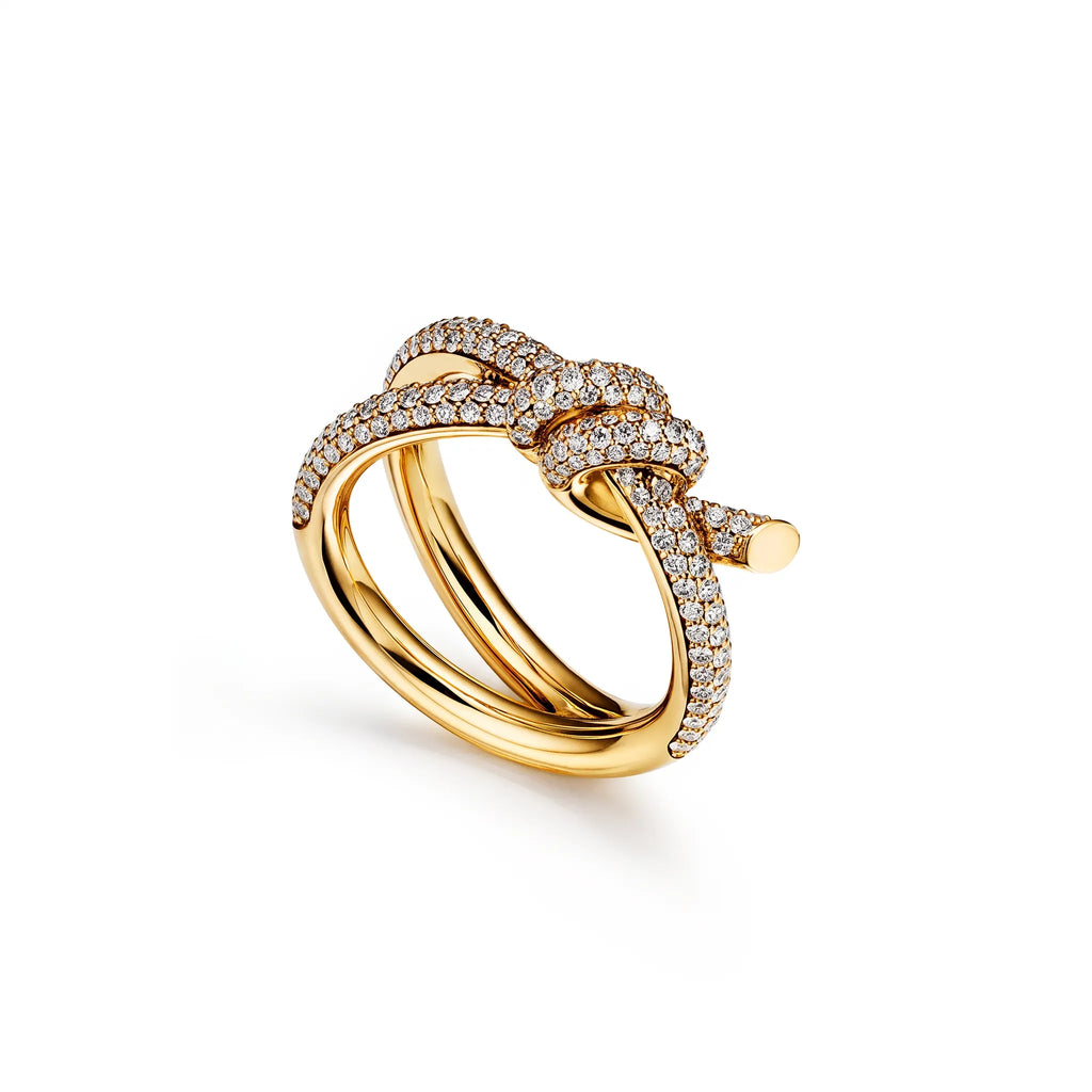 Knot Double Row Crossover Ring