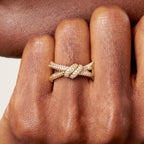 Knot Double Row Crossover Ring