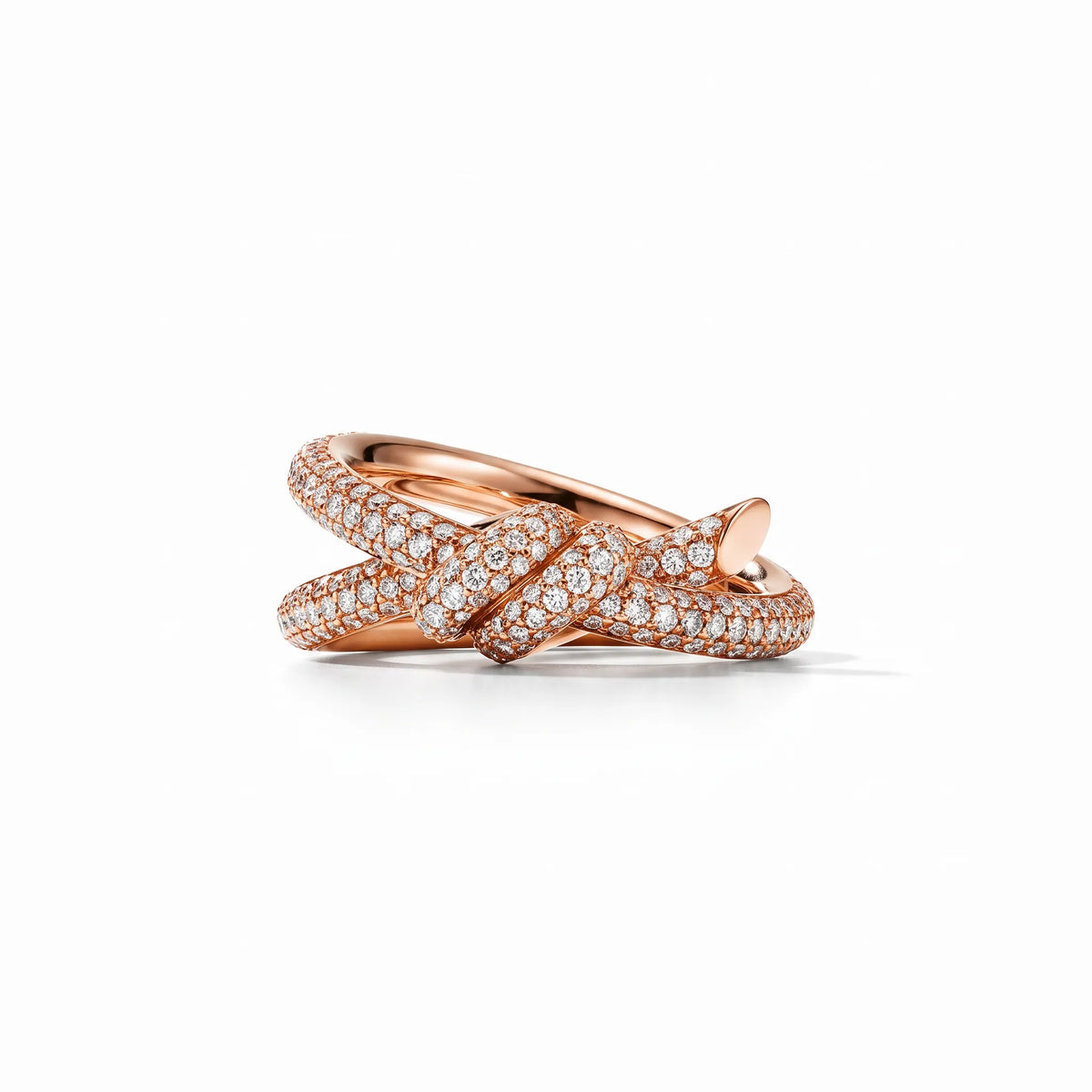 Knot Double Row Crossover Ring