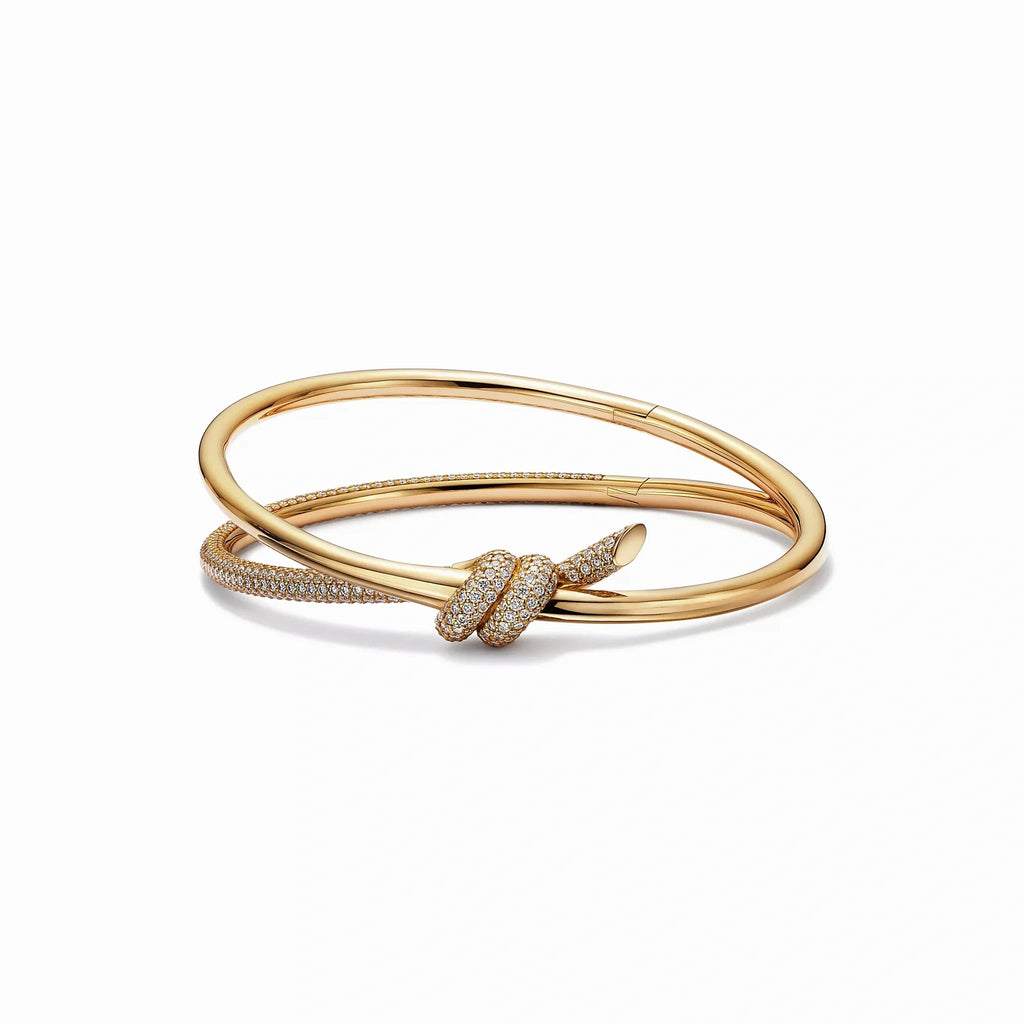 Knot Double Row Pavé Bangle