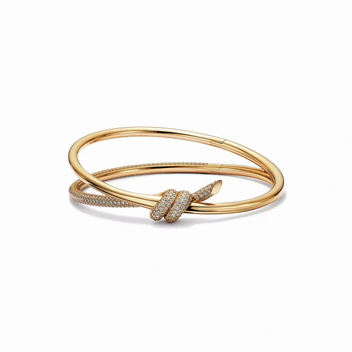 Knot Double Row Pavé Bangle