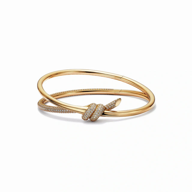 Knot Double Row Pavé Bangle