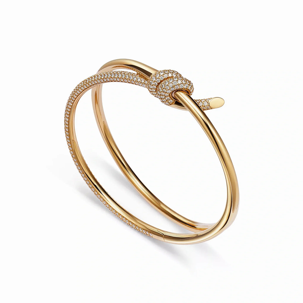 Knot Double Row Pavé Bangle