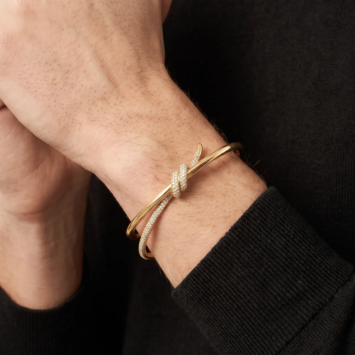 Knot Double Row Pavé Bangle