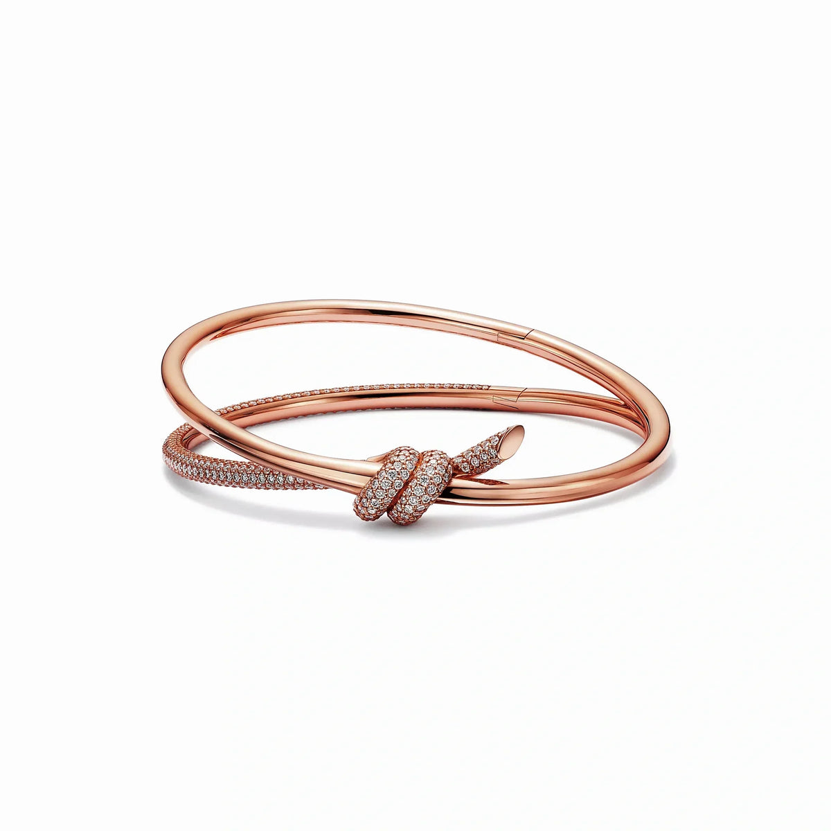 Knot Double Row Pavé Bangle