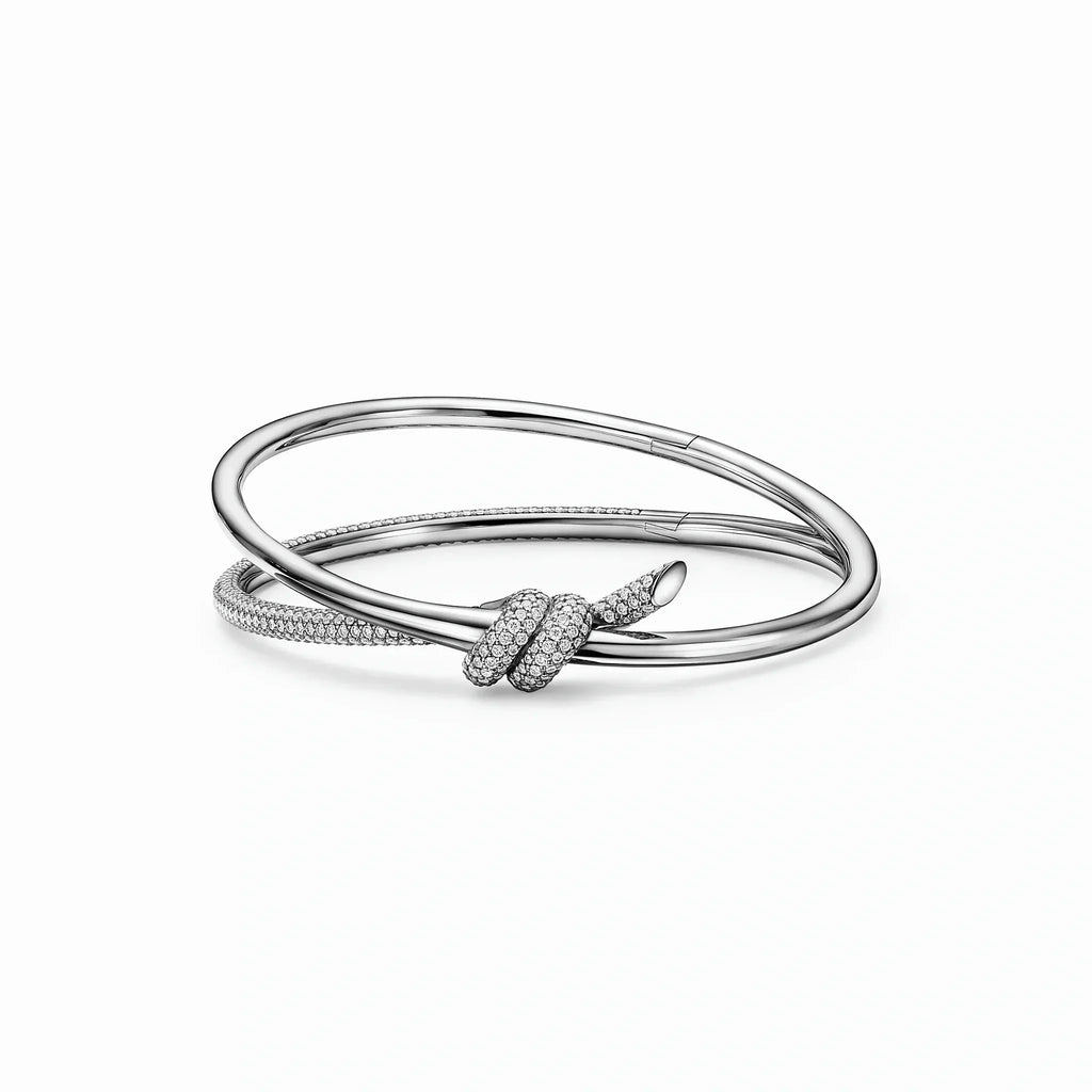 Knot Double Row Pavé Bangle
