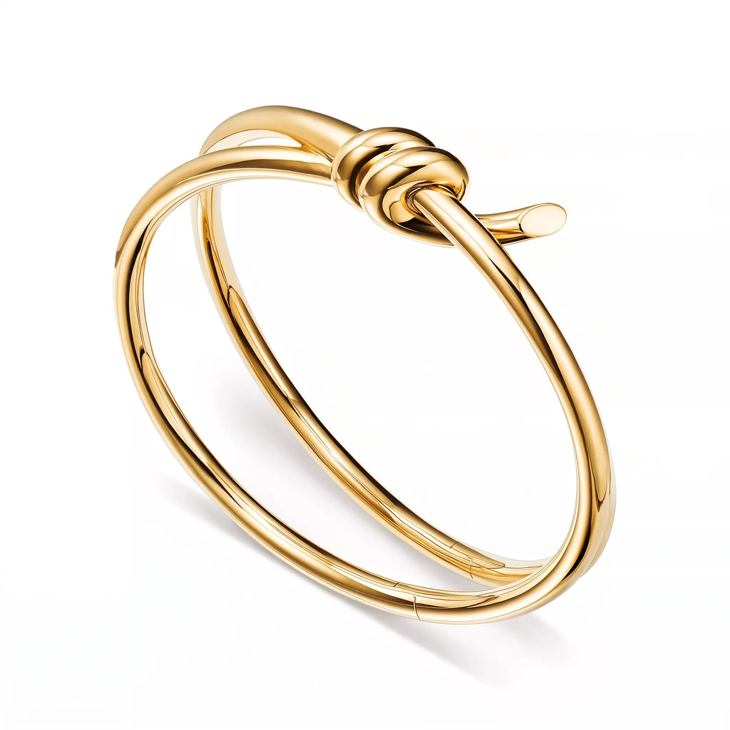 Knot Double Row Wrap Hinged Bangle