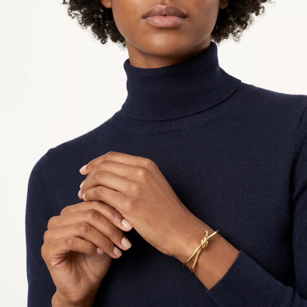Knot Double Row Wrap Hinged Bangle
