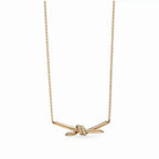 Knot Embrace Pavé Pendant Necklace