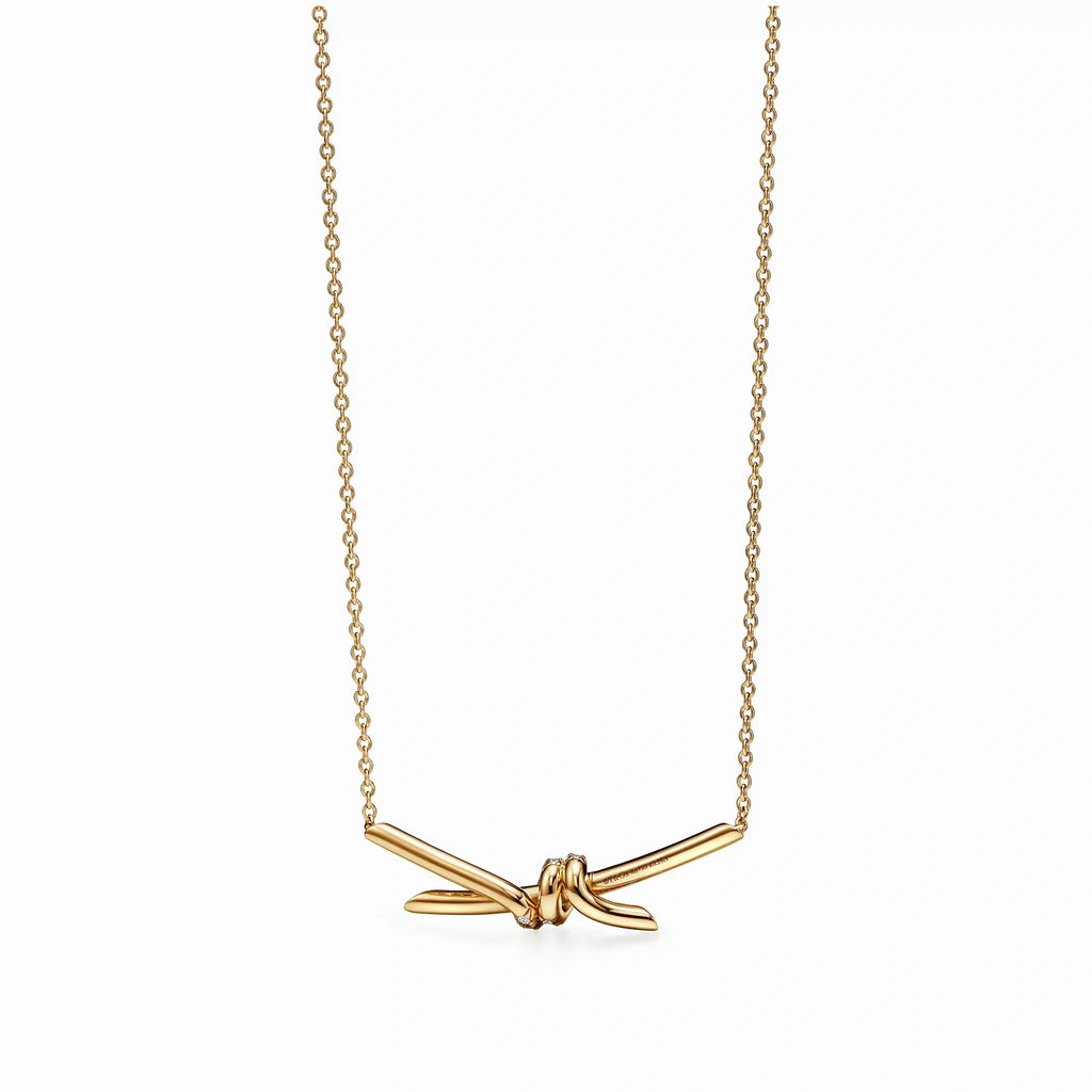 Knot Embrace Pavé Pendant Necklace
