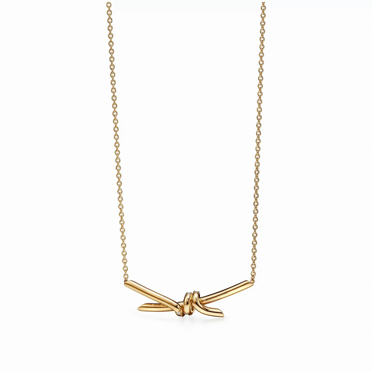 Knot Embrace Pavé Pendant Necklace