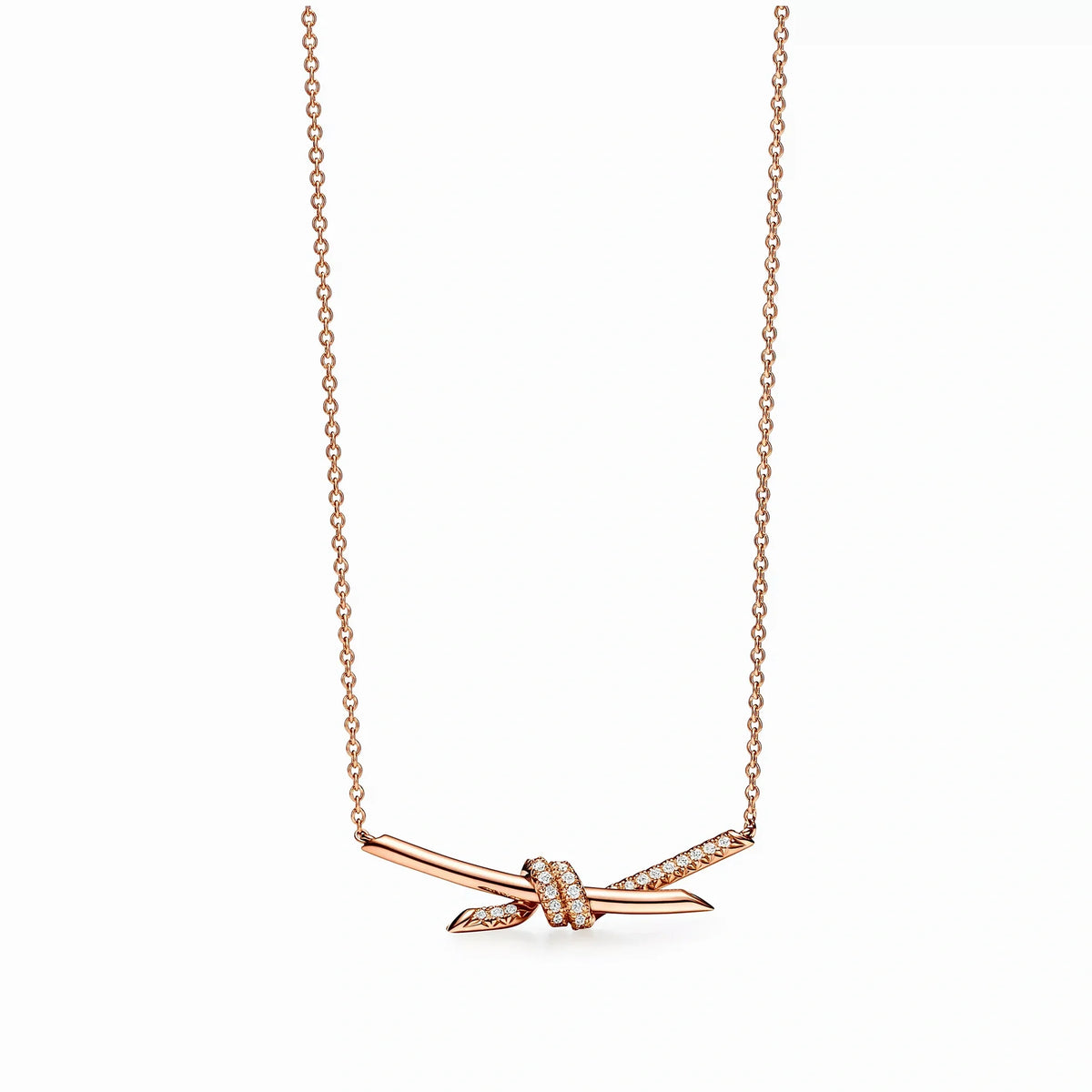 Knot Embrace Pavé Pendant Necklace