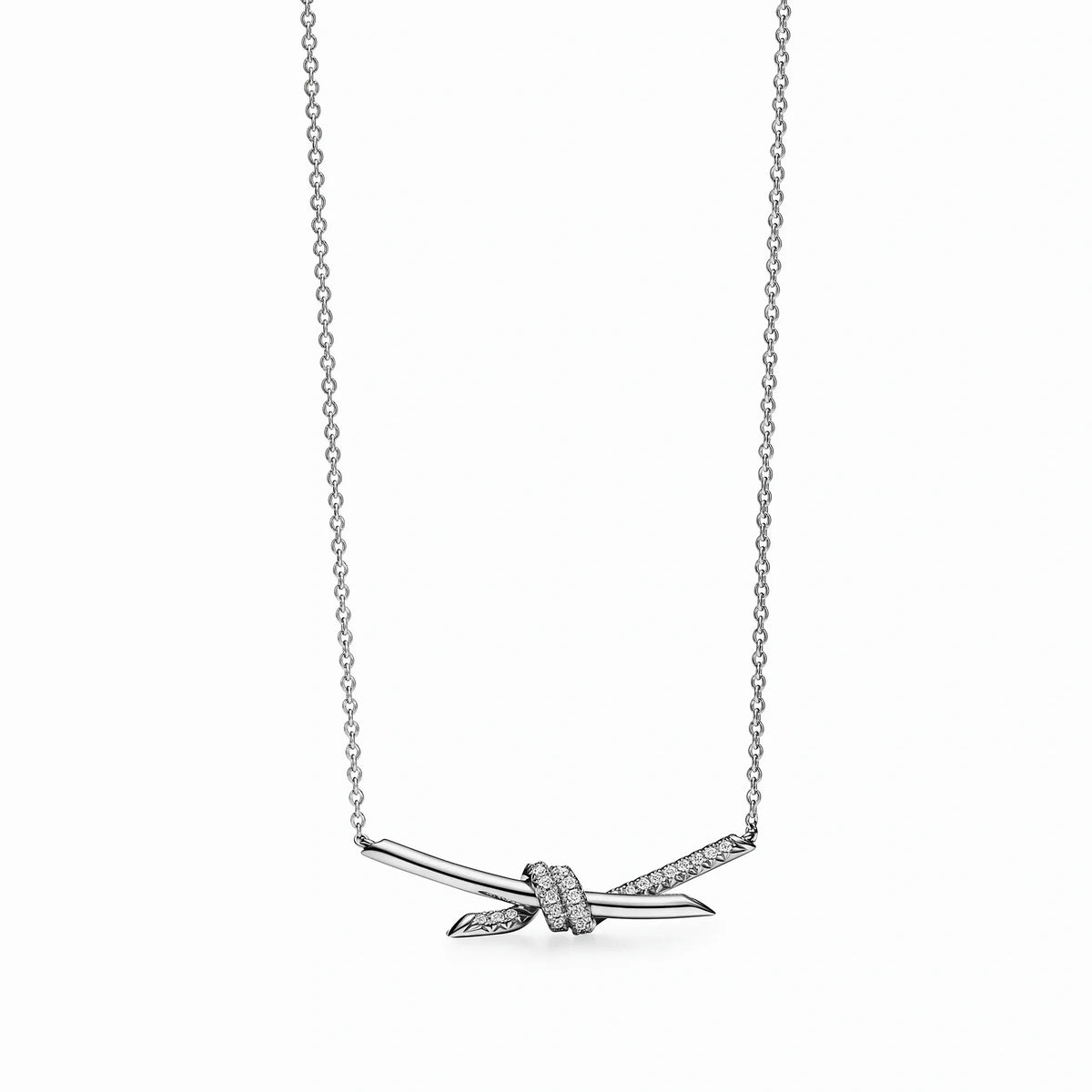 Knot Embrace Pavé Pendant Necklace