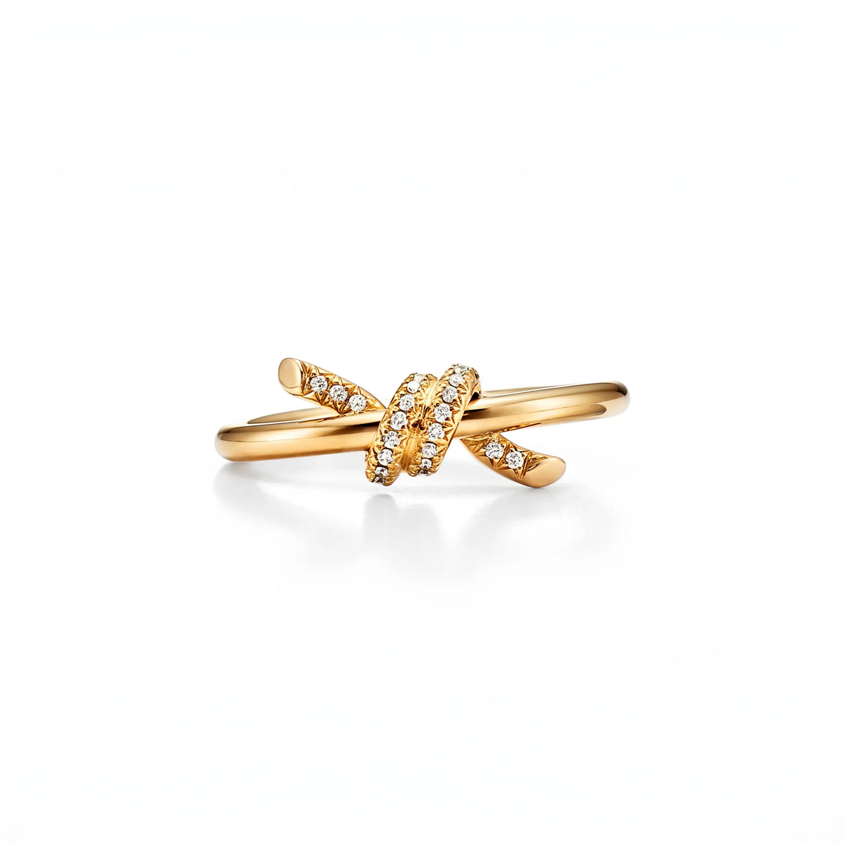 Knot Entwined Pavé Interlaced Ring