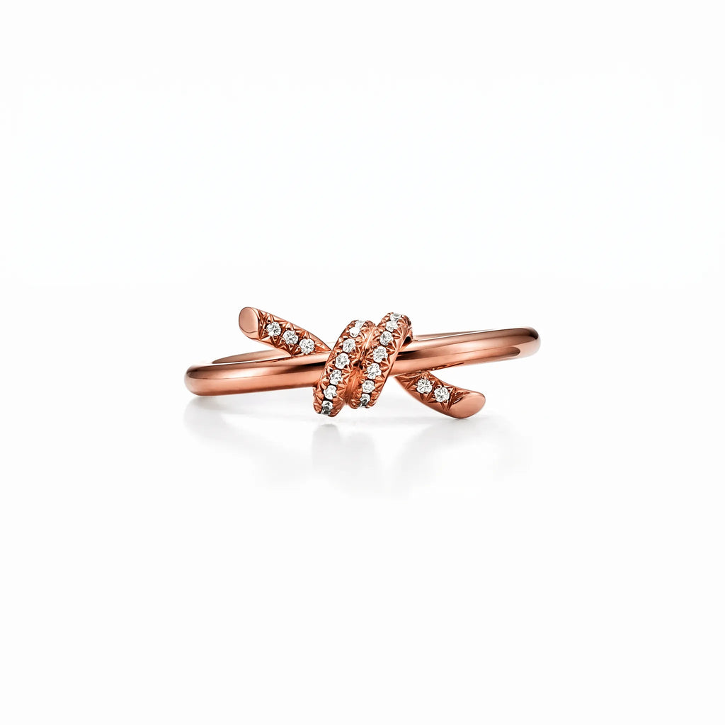 Knot Entwined Pavé Interlaced Ring