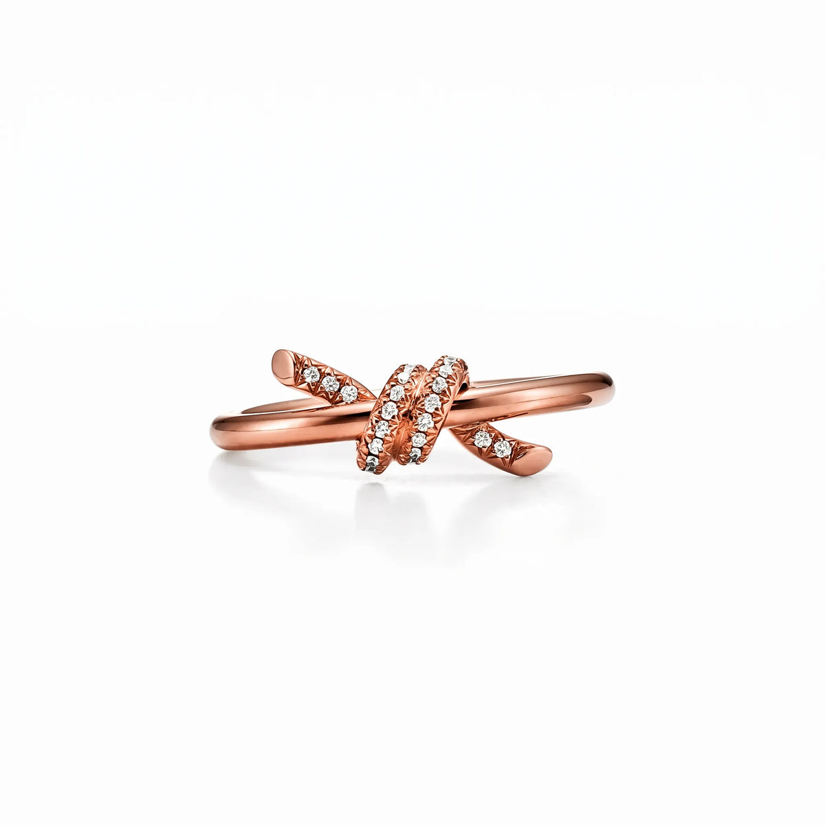 Knot Entwined Pavé Interlaced Ring