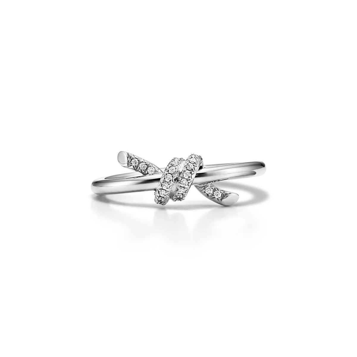 Knot Entwined Pavé Interlaced Ring