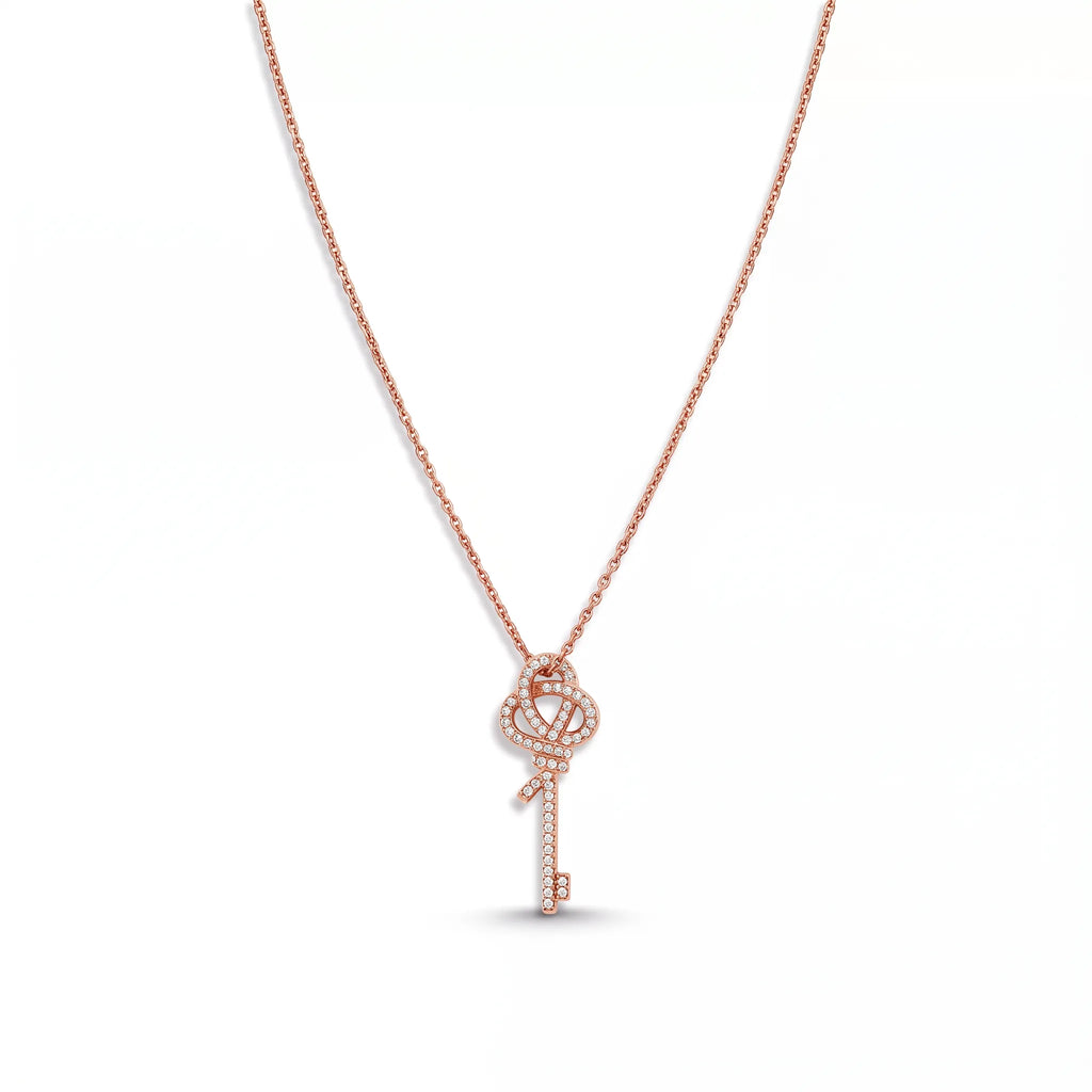 Knot Eternal Sparkle Long Key Pendant Necklace