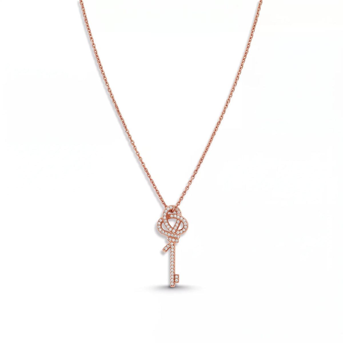 Knot Eternal Sparkle Long Key Pendant Necklace