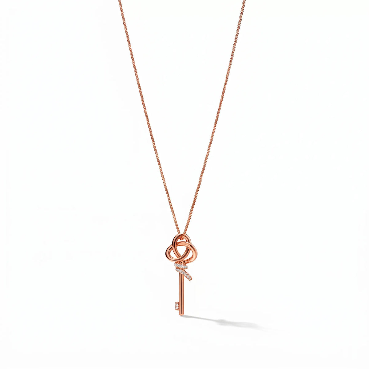 Knot Eternal Sparkle Long Key Pendant Necklace