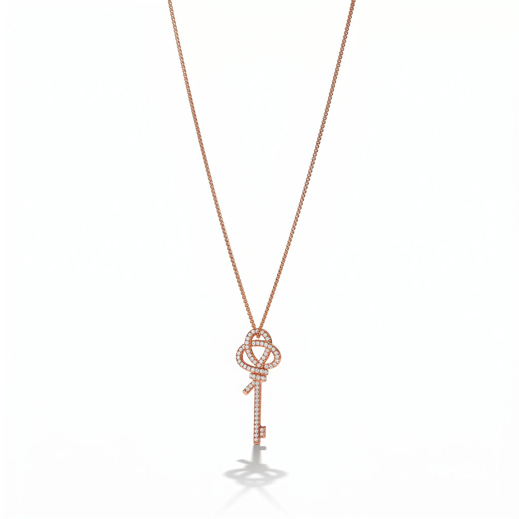Knot Eternal Sparkle Long Key Pendant Necklace