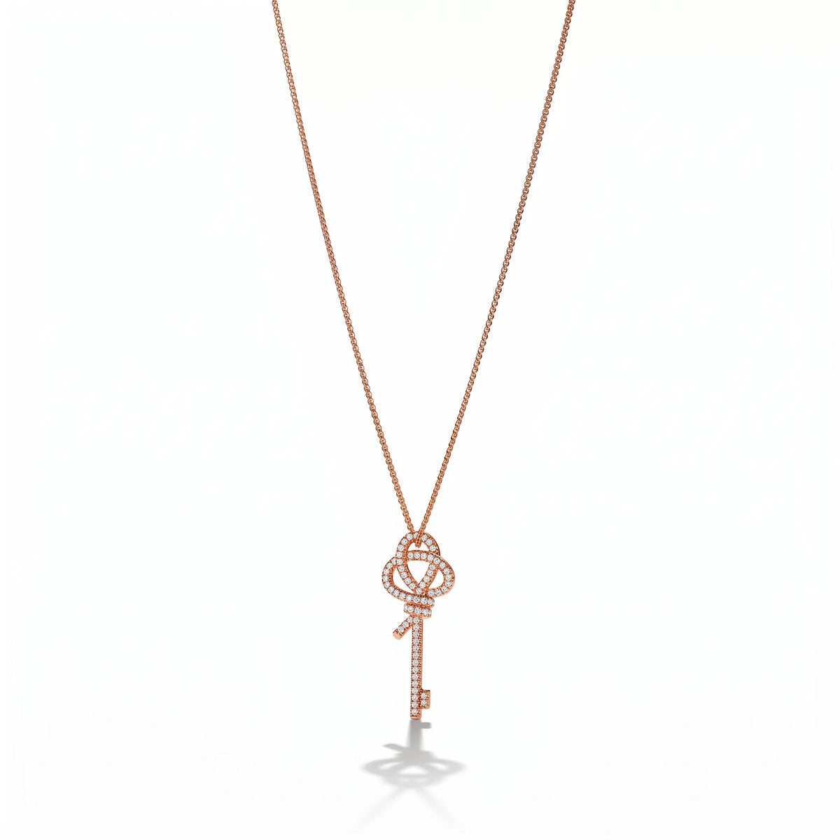 Knot Eternal Sparkle Long Key Pendant Necklace