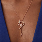 Knot Eternal Sparkle Long Key Pendant Necklace