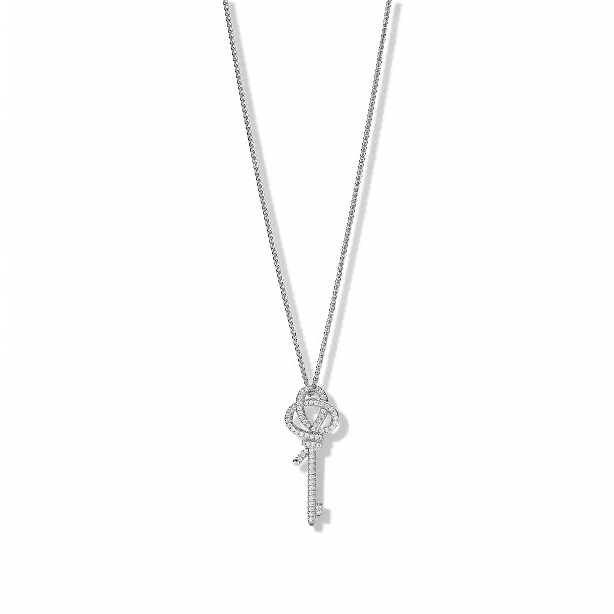 Knot Eternal Sparkle Long Key Pendant Necklace