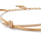 Knot Grace Double Row Pavé Collar Necklace