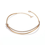 Knot Grace Double Row Pavé Collar Necklace