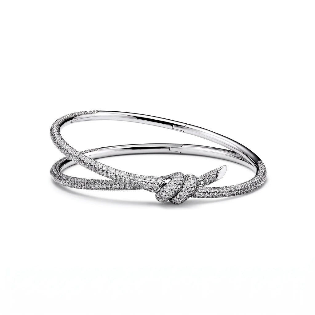 Knot Infinity Double Row Pavé Wrap Bracelet