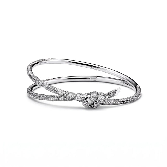 Knot Infinity Double Row Pavé Wrap Bracelet