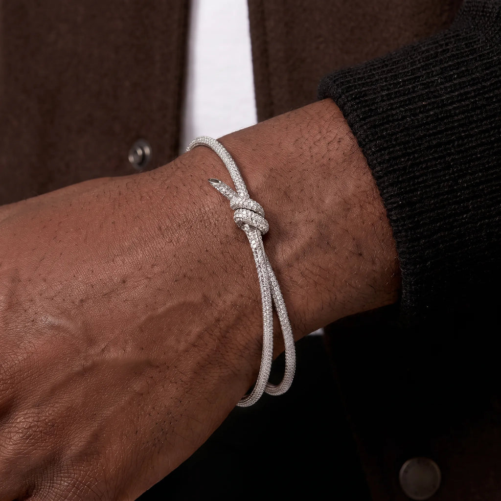 Knot Infinity Double Row Pavé Wrap Bracelet