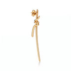 Knot Pavé Curved Drop Earrings