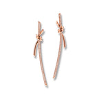 Knot Pavé Curved Drop Earrings