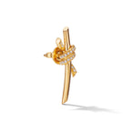 Knot Pavé Ribbon Climber Earrings