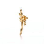 Knot Pavé Ribbon Climber Earrings
