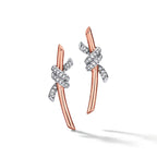 Knot Pavé Ribbon Climber Earrings