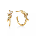 Knot Pavé Sculpted Hoop Earrings