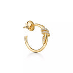 Knot Pavé Sculpted Hoop Earrings