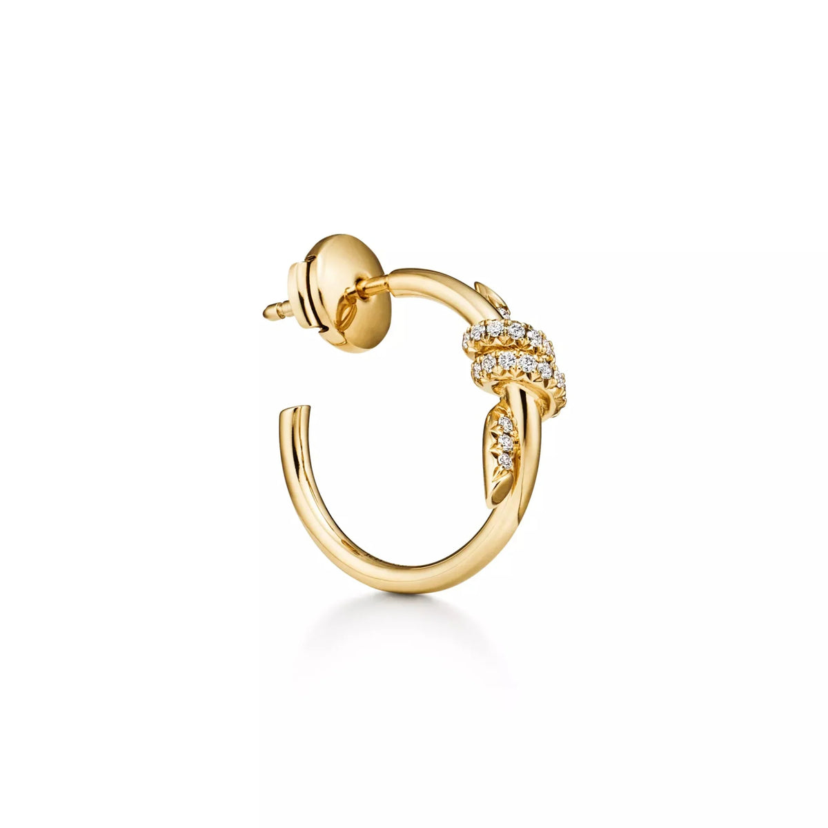 Knot Pavé Sculpted Hoop Earrings
