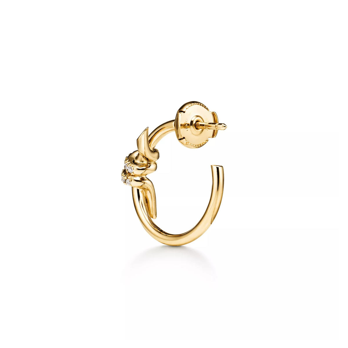 Knot Pavé Sculpted Hoop Earrings