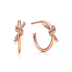 Knot Pavé Sculpted Hoop Earrings