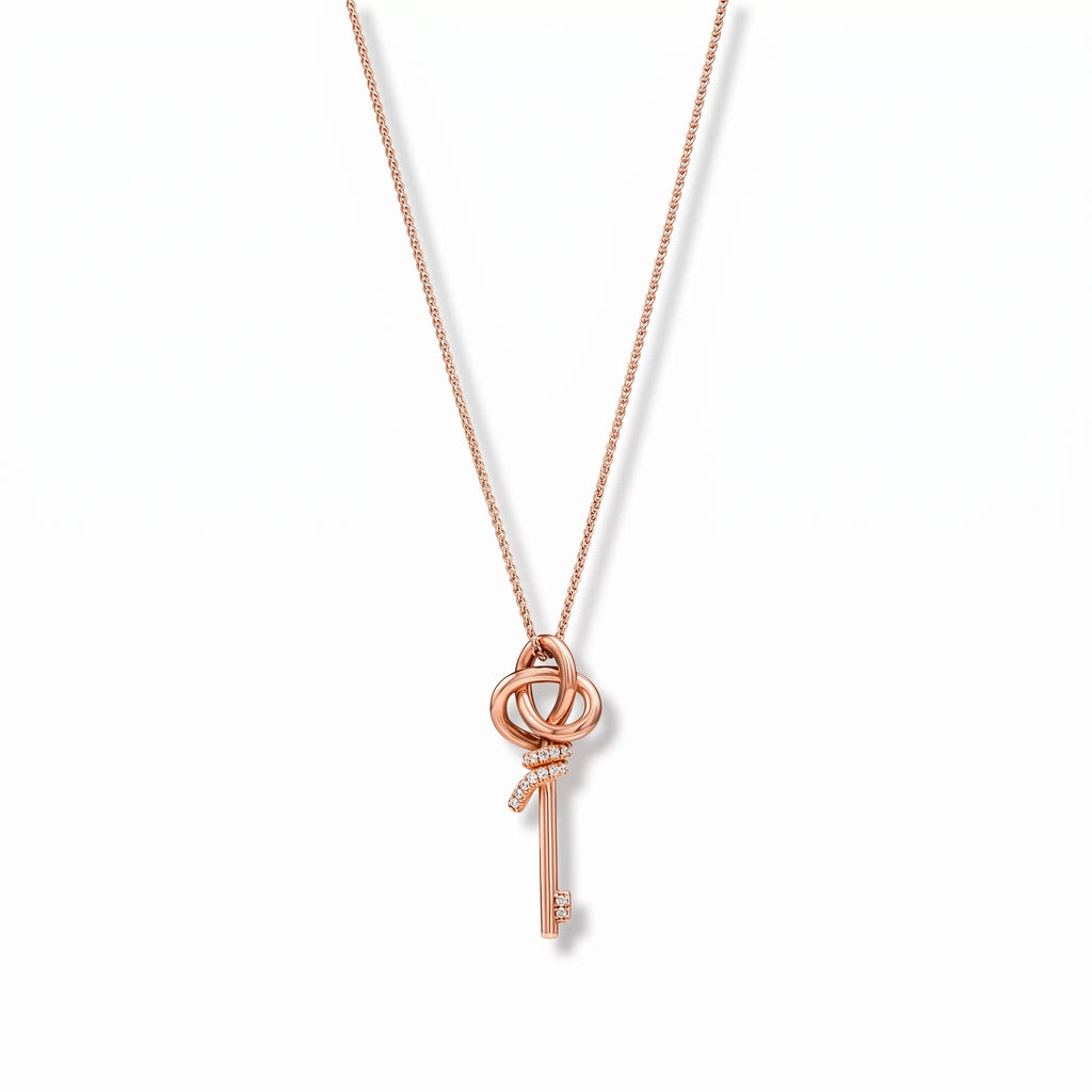 Knot Petite Key Charm Fine Chain Necklace