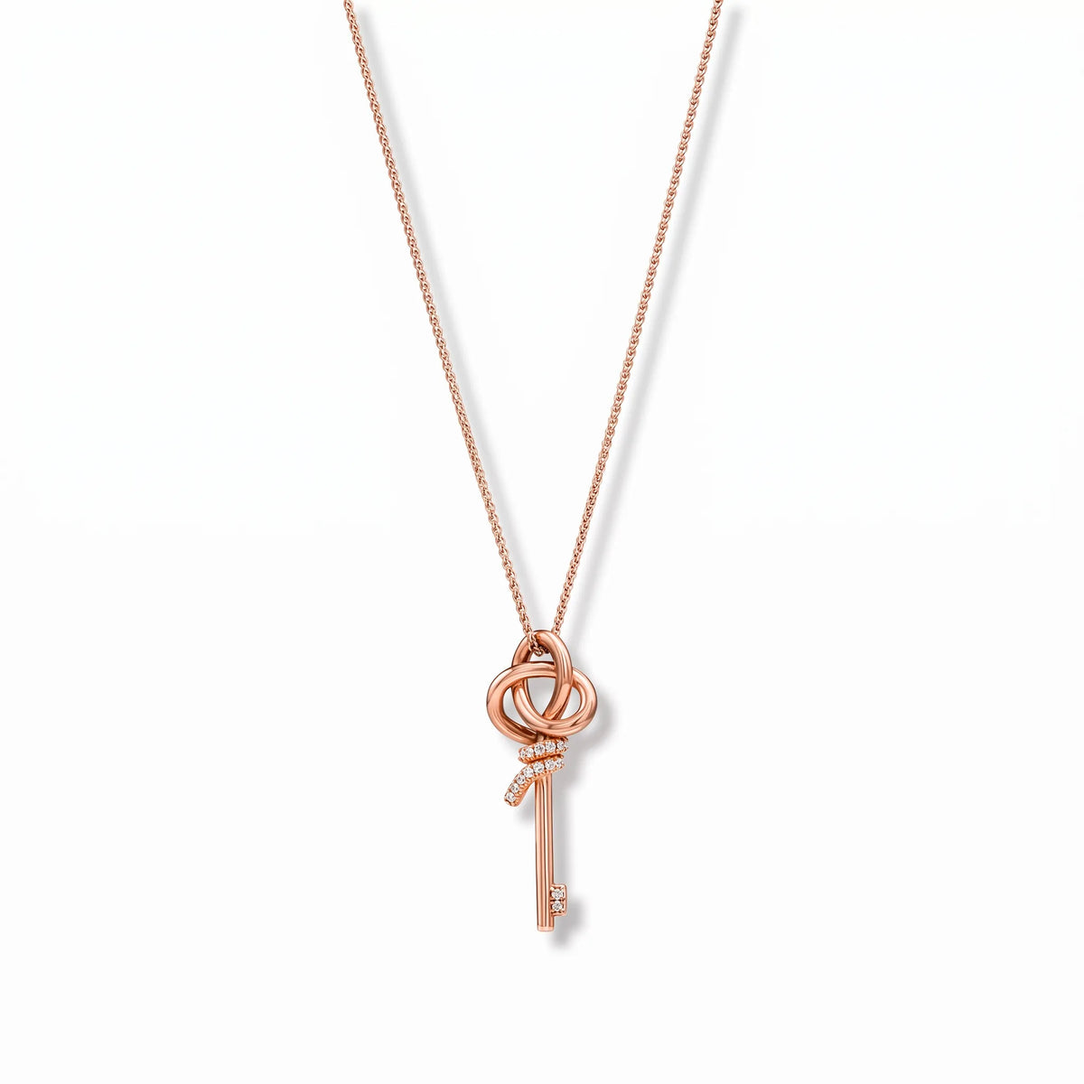 Knot Petite Key Charm Fine Chain Necklace