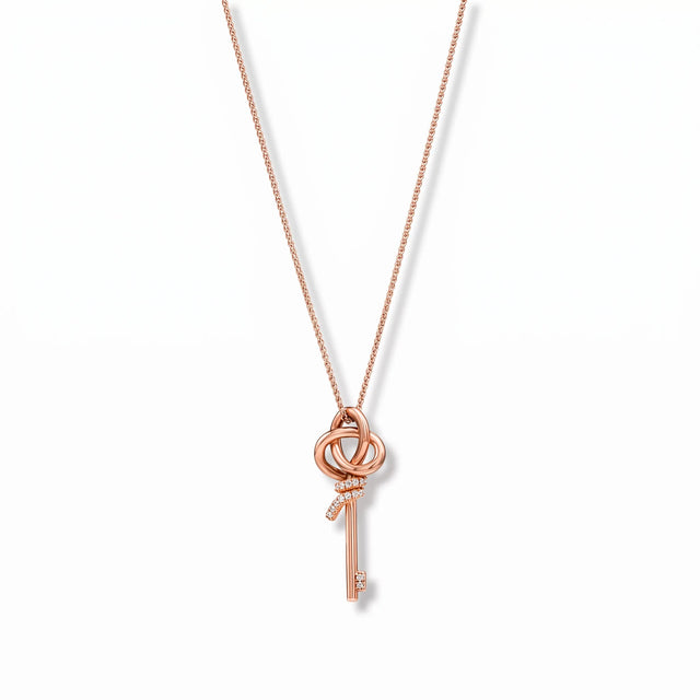 Knot Petite Key Charm Fine Chain Necklace