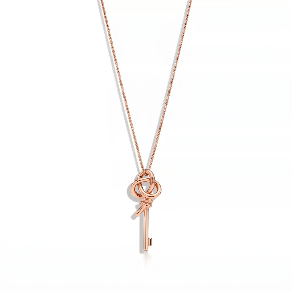 Knot Petite Key Charm Fine Chain Necklace